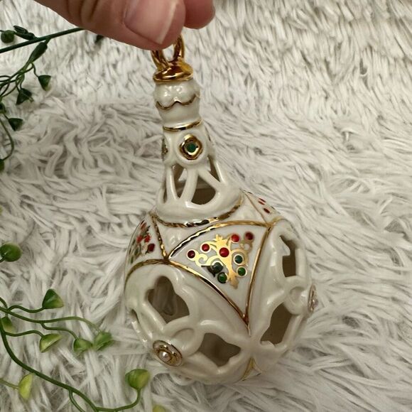 Lenox Hanging Ornament ~ Inner Glow CHINA JEWELED SPHERE - Picture 4 of 7